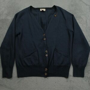 Ibex Cardigan Womens Medium Gray Button Up Pockets Wool Cashmere Blend Outdoor‎